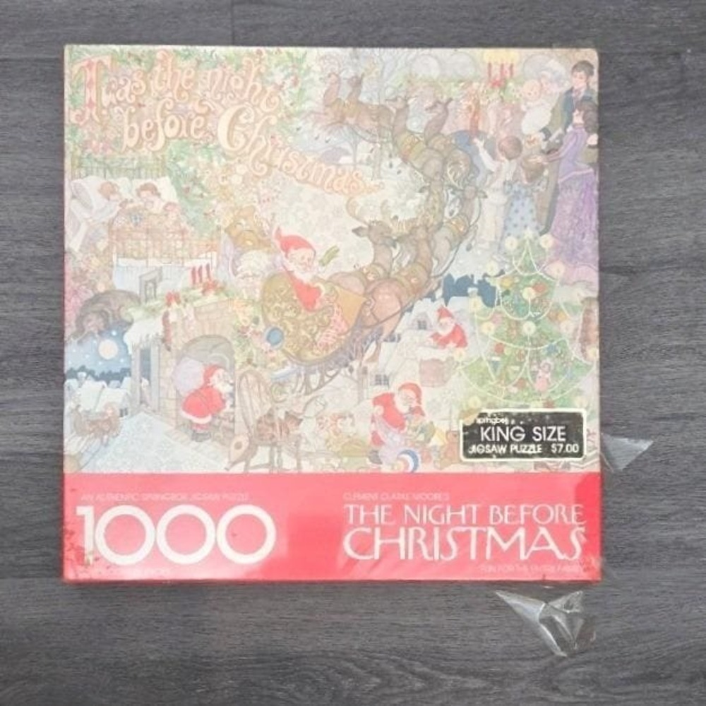 Springbok The Night Before Christmas 1000 Piece Jigsaw Puzzle Vintage King Size